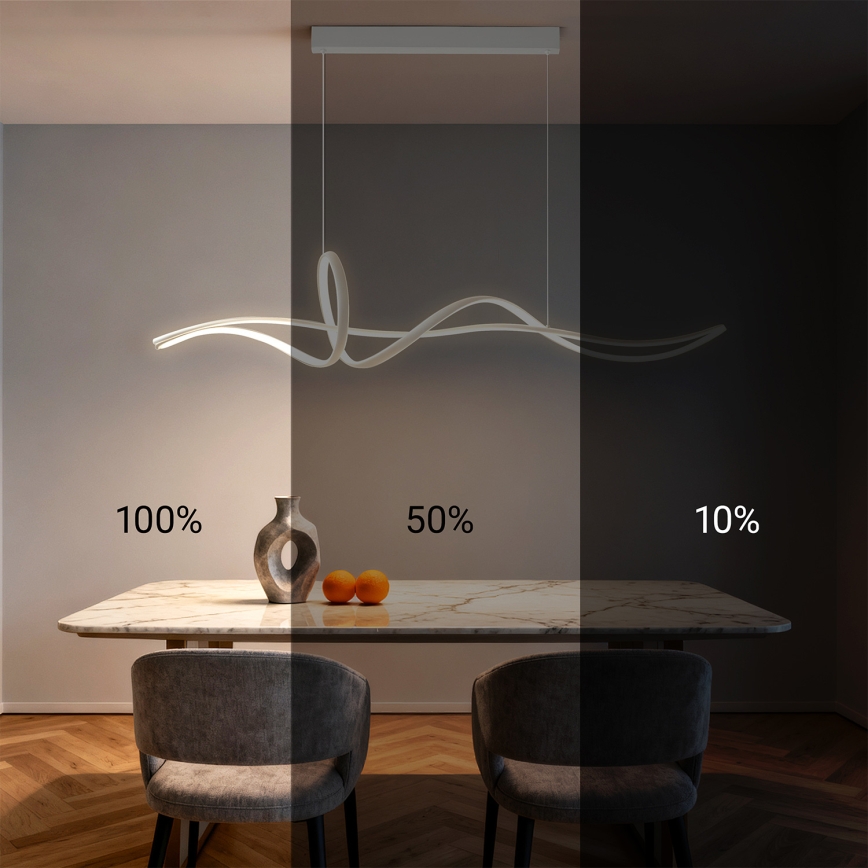 Brilagi - dimmbare seilabhängige LED-Pendelleuchte SIGNATURE LED/55W/230V 3000-6000K 120x23 cm weiß + Fernbedienung