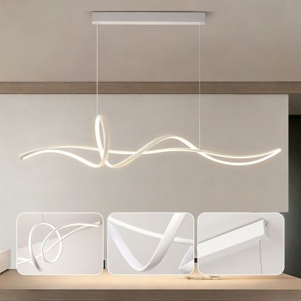 Brilagi - dimmbare seilabhängige LED-Pendelleuchte SIGNATURE LED/55W/230V 3000-6000K 120x23 cm weiß + Fernbedienung