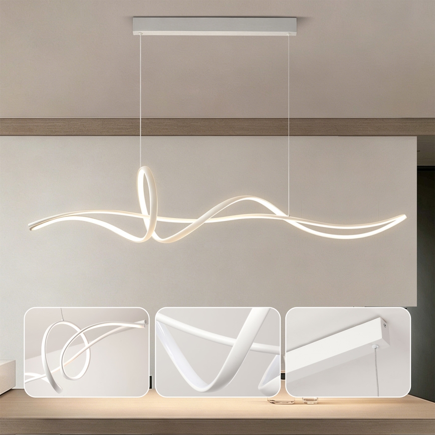 Brilagi - dimmbare seilabhängige LED-Pendelleuchte SIGNATURE LED/55W/230V 3000-6000K 120x23 cm weiß + Fernbedienung