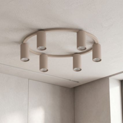 Brilagi - Dimmbare RGBW-LED-Deckenleuchte SELE 6xGU10/6,5W/230V 2700-6500K beige + Fernbedienung
