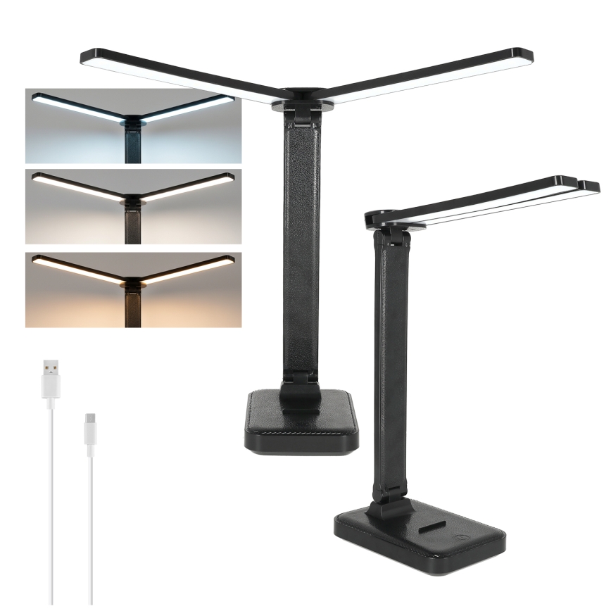 BRILAGI - Dimmbare LED-Schreibtischlampe MODO DUO LED/8W/5V 3000/4000/6500K schwarz