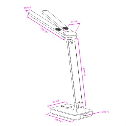 BRILAGI - Dimmbare LED-Schreibtischlampe MODO DUO LED/8W/5V 3000/4000/6500K schwarz