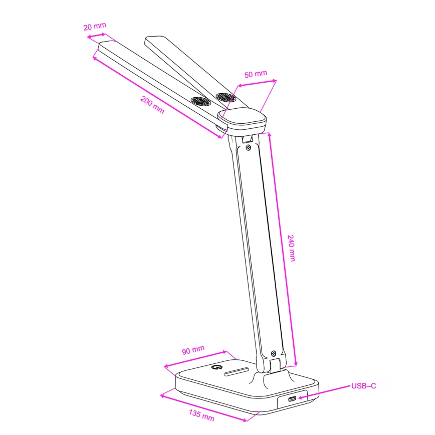 BRILAGI - Dimmbare LED-Schreibtischlampe MODO DUO LED/8W/5V 3000/4000/6500K schwarz
