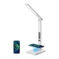 Brilagi - Dimmbare LED-Tischlampe mit kabelloser QI-Ladefunktion und USB REGINA LED/8,5W/230V weiß