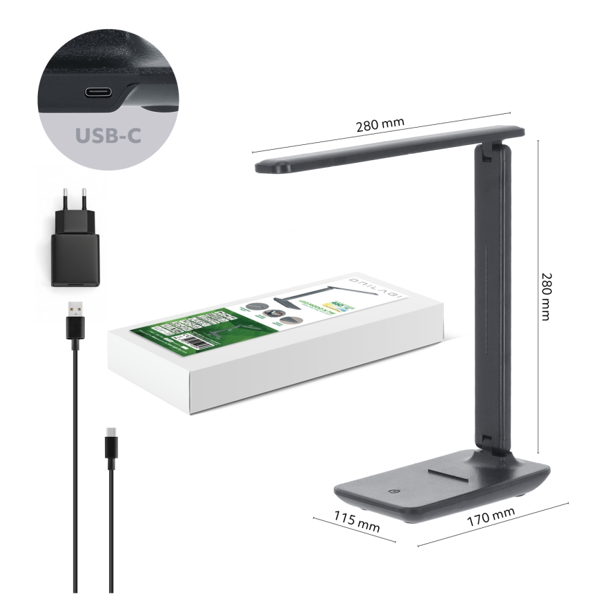 BRILAGI - dimmbare LED-Tischlampe MODO LED/7W/230V 3000/4000/6500K Anthrazit