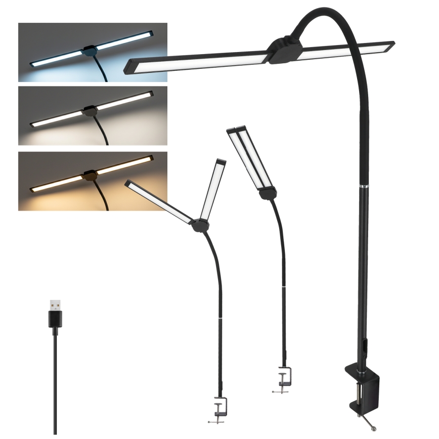 Brilagi - dimmbare LED Tischlampe USB VARIO LED/14W/5V 3000-6000K schwarz