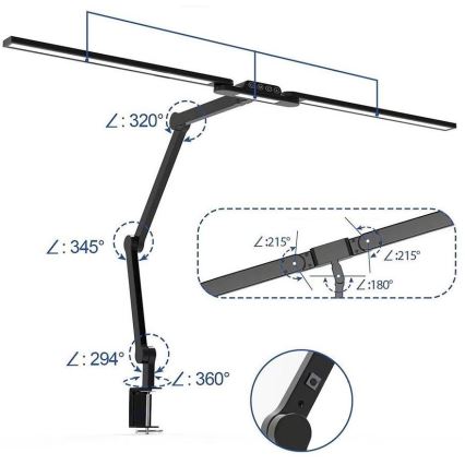 Brilagi - LED Dimmbar Touch flexible Tischleuchte VARIO LED/24W/230V 3000-6500K CRI 92 schwarz