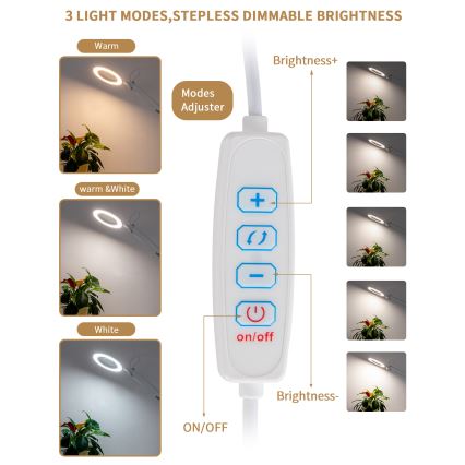 Brilagi - Dimmbare LED-Tischleuchte mit Vergrößerungsglas LENS LED/12W/5V 3000/4200/6000K weiß