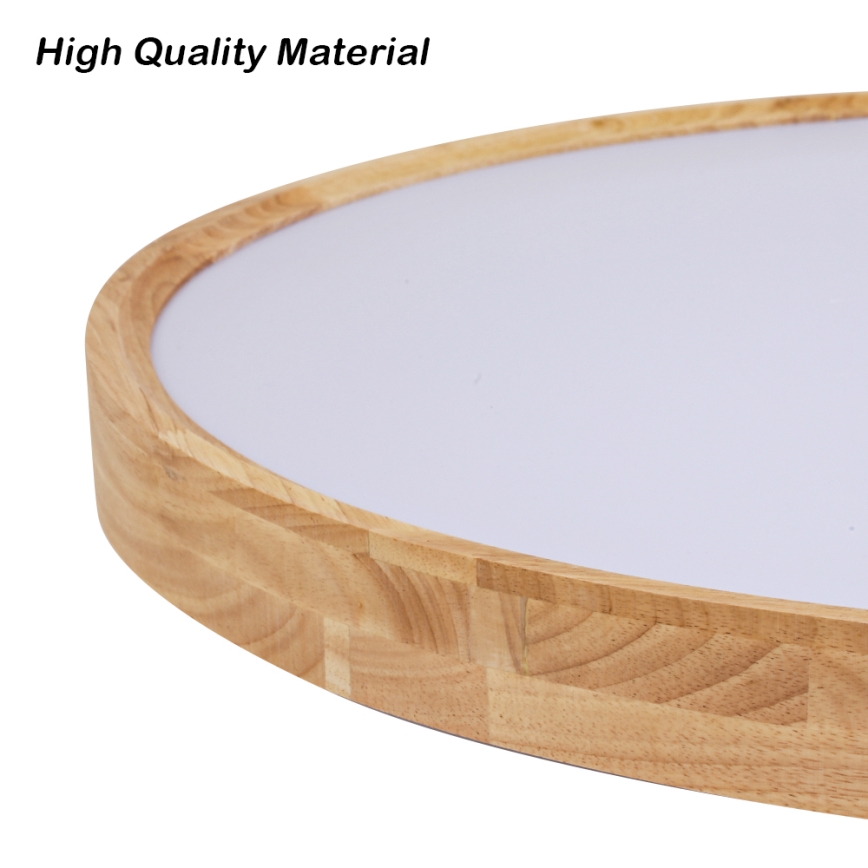 Brilagi - Dimmbare LED-Deckenleuchte WOODROUND LED/30W/230V 3000-6000K Ø 40 cm Holz CRI 90 + Fernbedienung