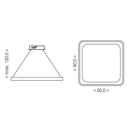 BRILAGI - LED-dimmbare Pendelleuchte mit Seilaufhängung FALCON SLIM LED/50W/230V 3000-6500K 50x50 cm beige + Fernbedienung