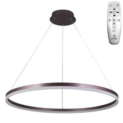 Brilagi - dimmbare LED-Pendelleuchte an Stahlseil CIRCLE LED/55W/230V 3000–6500K Ø 80 cm braun + Fernbedienung