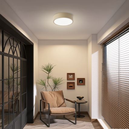 Brilagi - LED-dimmbare Deckenleuchte POOL LED/18W/230V 3000-6000K 20 cm beige + Fernbedienung