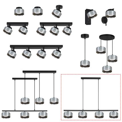 BRILAGI - LED RGB+CCT dimmbare Pendelleuchte AURA LUX 4xGX53/14W/230V 2700-6500K Wi-Fi Tuya schwarz/rauch