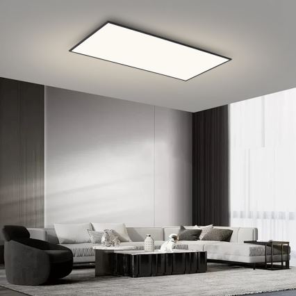 Brilagi - LED dimmbare Deckenleuchte SLIMFRAME LED/80W/230V 120x60 cm 3000-6000K schwarz + Fernbedienung