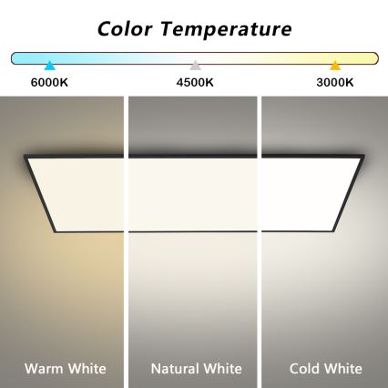 Brilagi - LED dimmbare Deckenleuchte SLIMFRAME LED/80W/230V 120x60 cm 3000-6000K schwarz + Fernbedienung