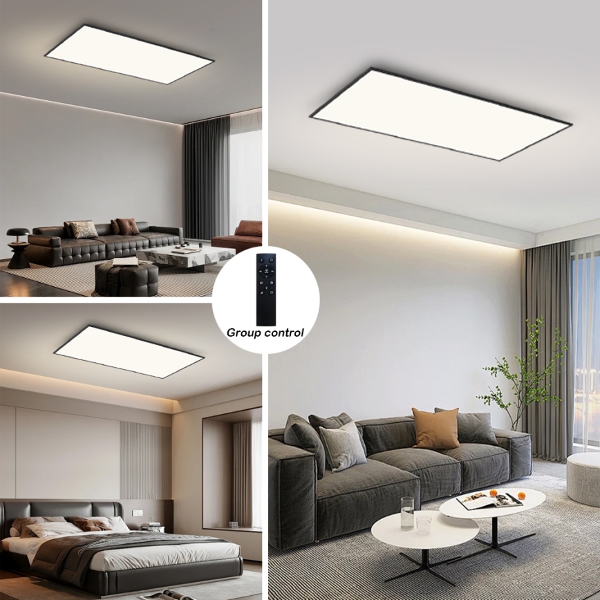 Brilagi - LED dimmbare Deckenleuchte SLIMFRAME LED/80W/230V 120x60 cm 3000-6000K schwarz + Fernbedienung