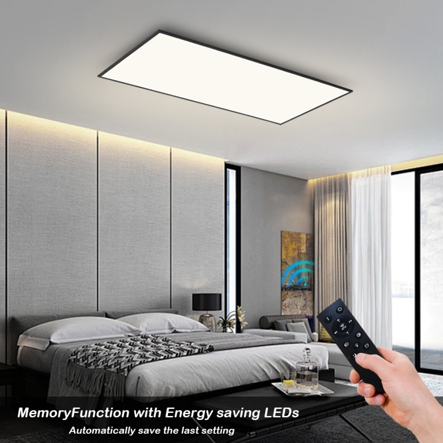 Brilagi - LED dimmbare Deckenleuchte SLIMFRAME LED/80W/230V 120x60 cm 3000-6000K schwarz + Fernbedienung