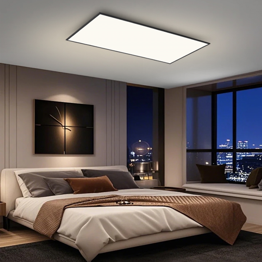 Brilagi - LED dimmbare Deckenleuchte SLIMFRAME LED/80W/230V 120x60 cm 3000-6000K schwarz + Fernbedienung