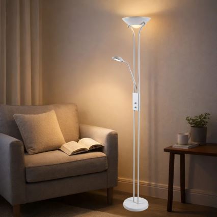 Brilagi - Dimmbare Stehleuchte SCARLETT 1xR7s/230W/230V + 1xG9/40W weiß