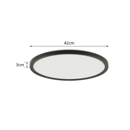 Brilagi - Dimmbare LED-Deckenleuchte ULTRA SLIM LED/24W/230V 2700-6500K Durchmesser 42 cm schwarz + Fernbedienung