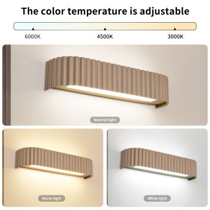 BRILAGI - Dimmbare LED-Wandleuchte FALCON MODERN LED/14W/230V 3000-6000K 40 cm beige + Fernbedienung