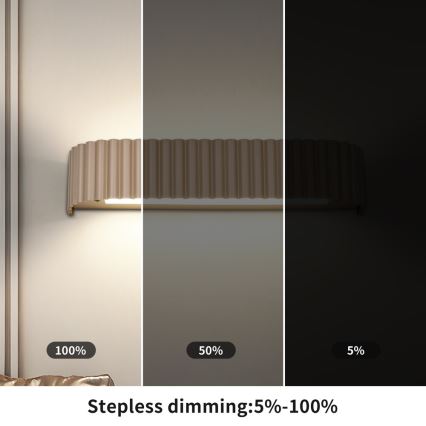 BRILAGI - Dimmbare LED-Wandleuchte FALCON MODERN LED/14W/230V 3000-6000K 40 cm beige + Fernbedienung