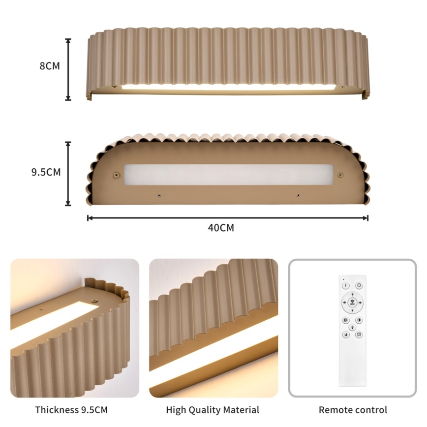 BRILAGI - Dimmbare LED-Wandleuchte FALCON MODERN LED/14W/230V 3000-6000K 40 cm beige + Fernbedienung