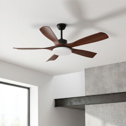 Brilagi - LED-dimmbarer Deckenventilator LED/34W/230V 132 cm schwarz/braun + Fernbedienung