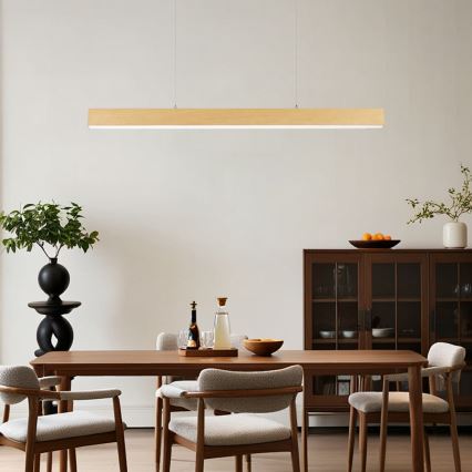 Brilagi - dimmbarer LED-Kronleuchter SLEEKLINE SMART LED/40W/230V Wi-Fi Tuya Eichen-Dekor + Fernbedienung