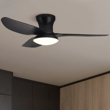 Brilagi - Dimmbarer LED-Deckenventilator LED/30W/230V 3000-6500K schwarz + Fernbedienung