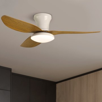 Brilagi - Dimmbarer LED-Deckenventilator LED/30W/230V 3000-6500K weiß/braun + Fernbedienung