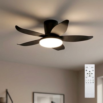Brilagi - Dimmbarer LED-Deckenventilator LED/32W/230V 3000-6500K Ø 95 cm schwarz + Fernbedienung