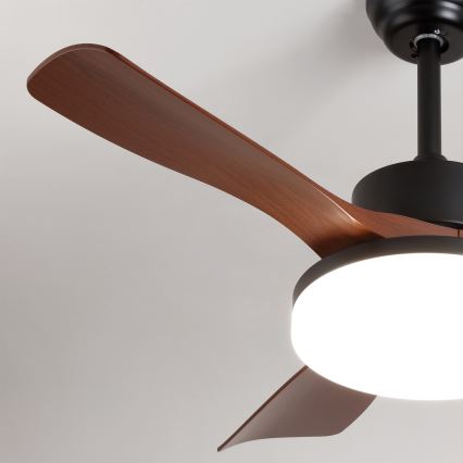 Brilagi - LED dimmbarer Deckenventilator LED/34W/230V 106 cm schwarz/braun + Fernbedienung