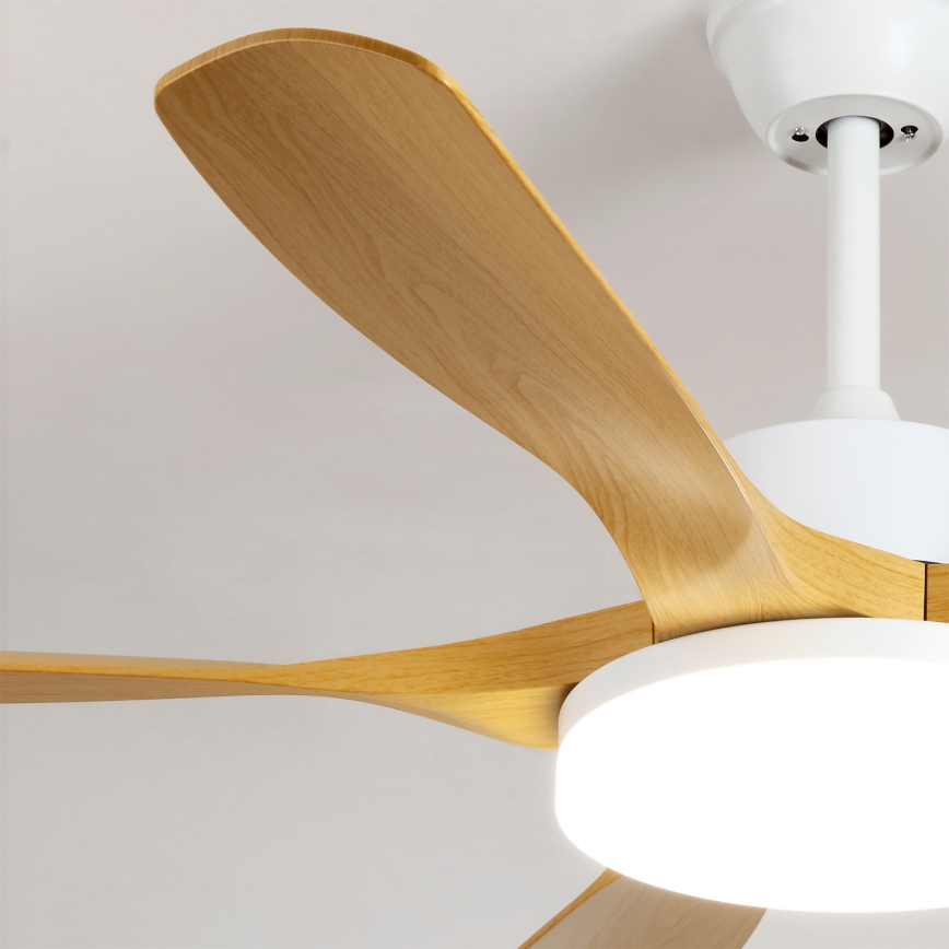 Brilagi - LED-dimmbarer Deckenventilator LED/34W/230V 132 cm weiß/braun + Fernbedienung