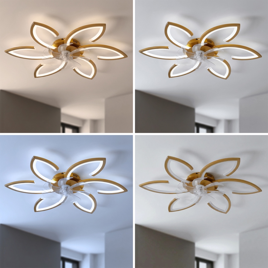 Brilagi - Dimmbarer LED-Deckenventilator LED/34W/230V 3000-6500K Ø 78 cm goldfarben + Fernbedienung