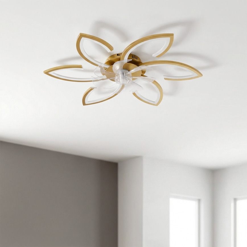 Brilagi - Dimmbarer LED-Deckenventilator LED/34W/230V 3000-6500K Ø 78 cm goldfarben + Fernbedienung