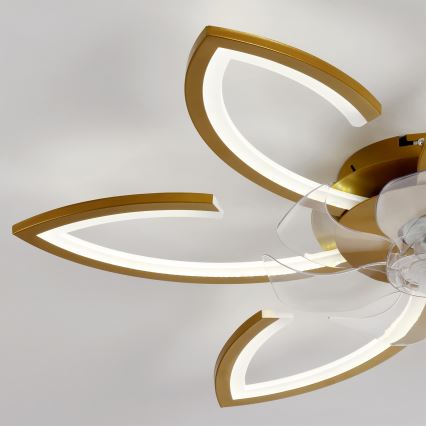 Brilagi - Dimmbarer LED-Deckenventilator LED/34W/230V 3000-6500K Ø 78 cm goldfarben + Fernbedienung