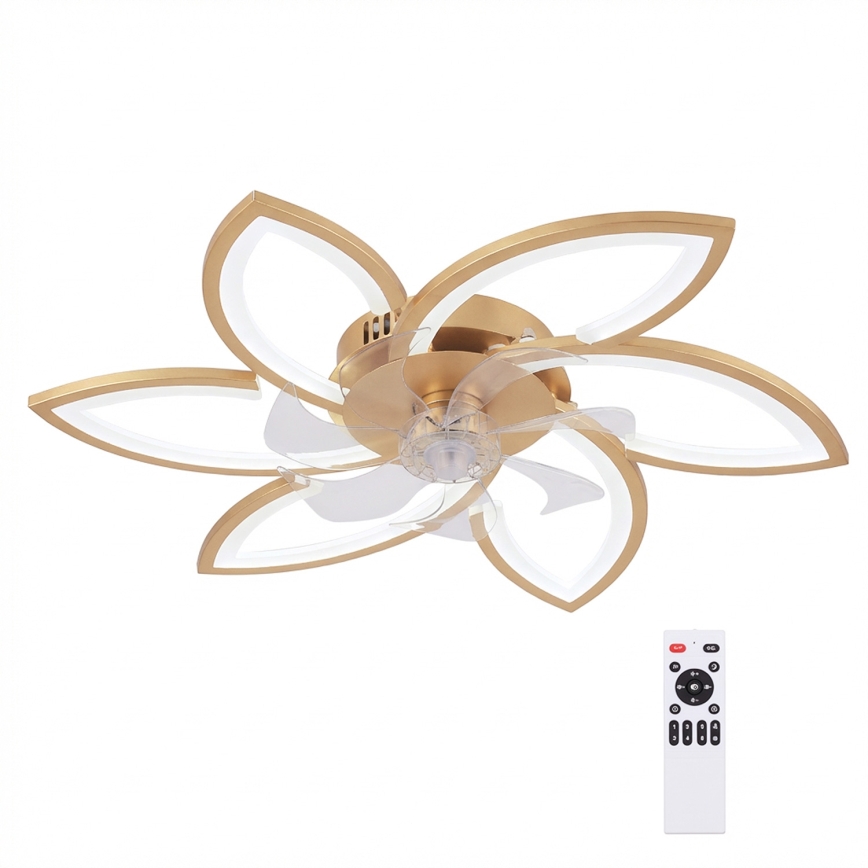 Brilagi - Dimmbarer LED-Deckenventilator LED/34W/230V 3000-6500K Ø 78 cm goldfarben + Fernbedienung