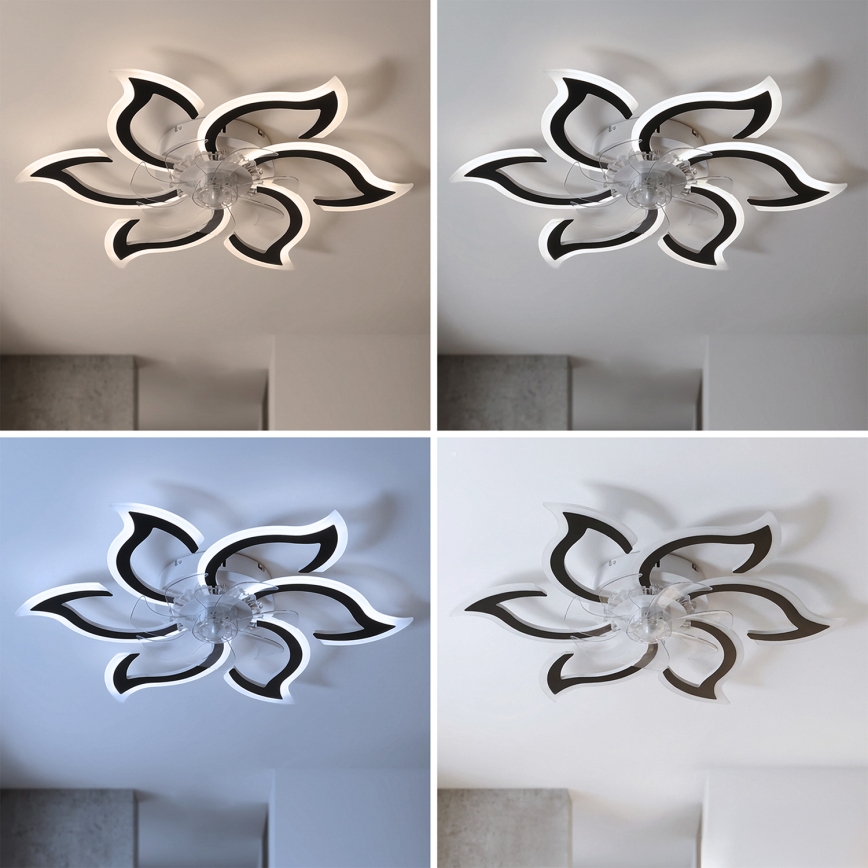 Brilagi - Dimmbarer LED-Deckenventilator LED/34W/230V Ø 83 cm schwarz + Fernbedienung