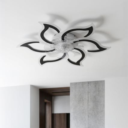 Brilagi - Dimmbarer LED-Deckenventilator LED/34W/230V Ø 83 cm schwarz + Fernbedienung