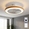 Brilagi - Dimmbarer LED-Deckenventilator LED/38W/230V 50 cm weiß/braun + Fernbedienung