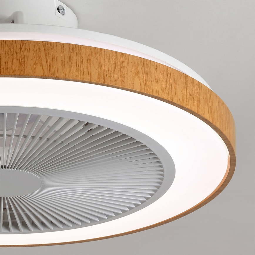 Brilagi - Dimmbarer LED-Deckenventilator LED/38W/230V 50 cm weiß/braun + Fernbedienung