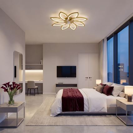 Brilagi - LED-dimmbarer Deckenventilator LED/43W/230V 3000-6500K Durchmesser 90 cm goldfarben + Fernbedienung