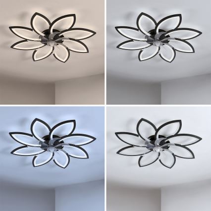 Brilagi - LED-dimmbarer Deckenventilator LED/43W/230V Ø 90 cm schwarz + Fernbedienung
