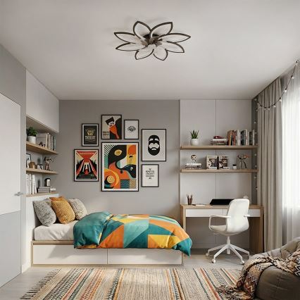 Brilagi - LED-dimmbarer Deckenventilator LED/43W/230V Ø 90 cm schwarz + Fernbedienung
