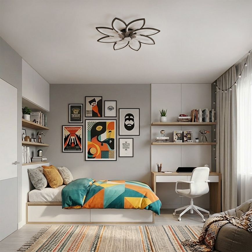 Brilagi - LED-dimmbarer Deckenventilator LED/43W/230V Ø 90 cm schwarz + Fernbedienung