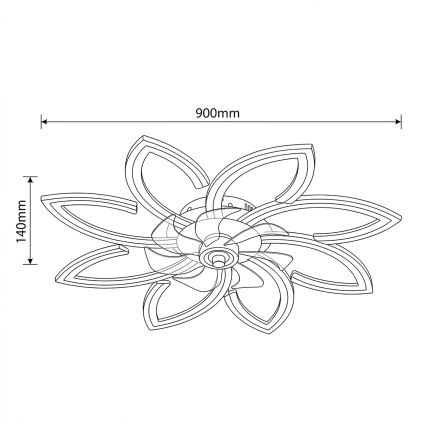 Brilagi - LED-dimmbarer Deckenventilator LED/43W/230V Ø 90 cm schwarz + Fernbedienung