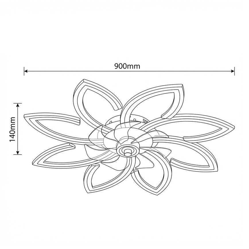 Brilagi - LED-dimmbarer Deckenventilator LED/43W/230V Ø 90 cm schwarz + Fernbedienung