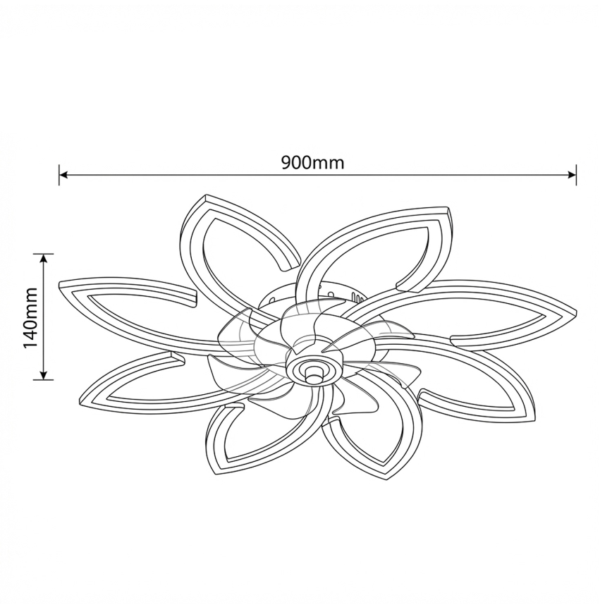 Brilagi - LED-dimmbarer Deckenventilator LED/43W/230V Ø 90 cm weiß + Fernbedienung