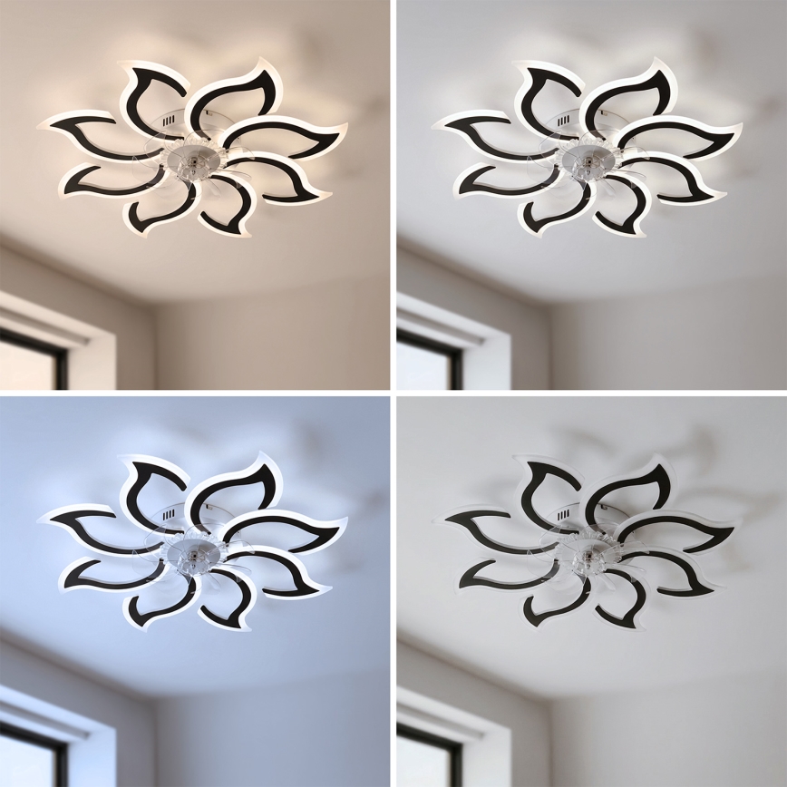 Brilagi - LED Dimmbarer Deckenventilator LED/44W/230V Ø 90 cm schwarz + Fernbedienung